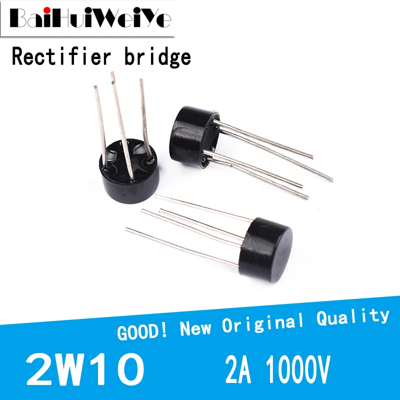 

10PCS/LOT 2W10 2A 1000V Diode Bridge Rectifier 2w10 DIP4 DIP-4 Replace 2W06 2W08 New Original Good Quality