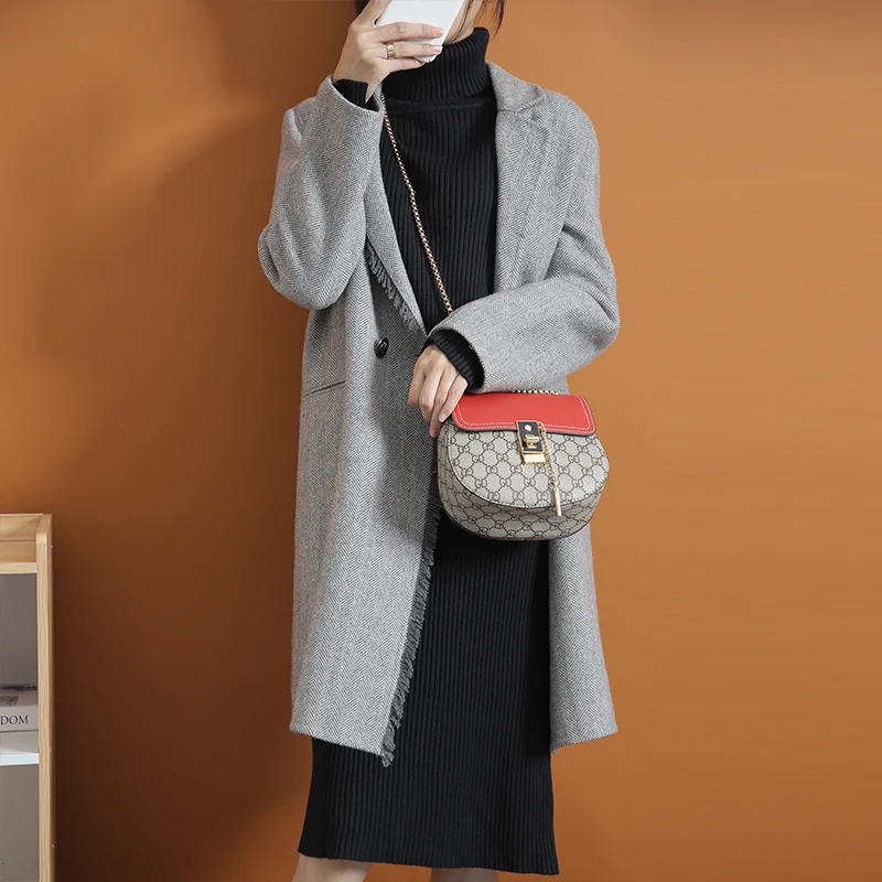 Осенне-зимние модели 2019 свободный свитер с высоким воротником и длинными