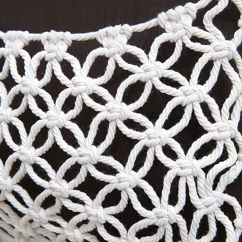 

Bohemia Wood Magazine Storage Basket Wood Debris Shelf Organizer Rack Woven Hanging Pocket Wall Decoration Home Deco