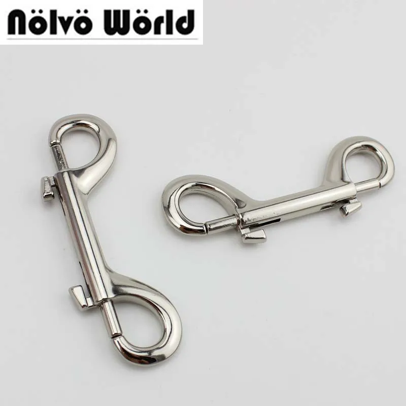 

30pcs Nickle gold gun black 10cm 2 snap hooks metal strong hook two clips for handmade handbag hanger swivel hooks