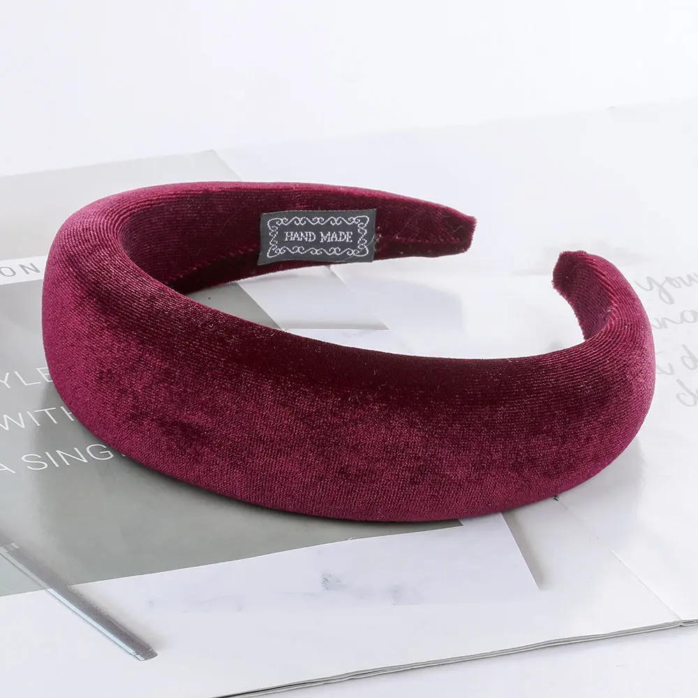 C0581 AWAYTR бархат 4 CM мягкий резинка эластичная повязка на голову для девочек широкие Пластик модные головной убор лента для волос кольца Для женщин аксессуары для волос - Цвет: C0581