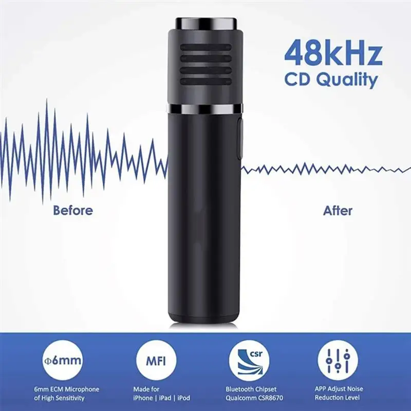 

Беспроводной Bluetooth-микрофон с креплением на лацкан, с o-микрофоном, записывающий видеорегистратор с шумоподавлением, автоматическая транск...