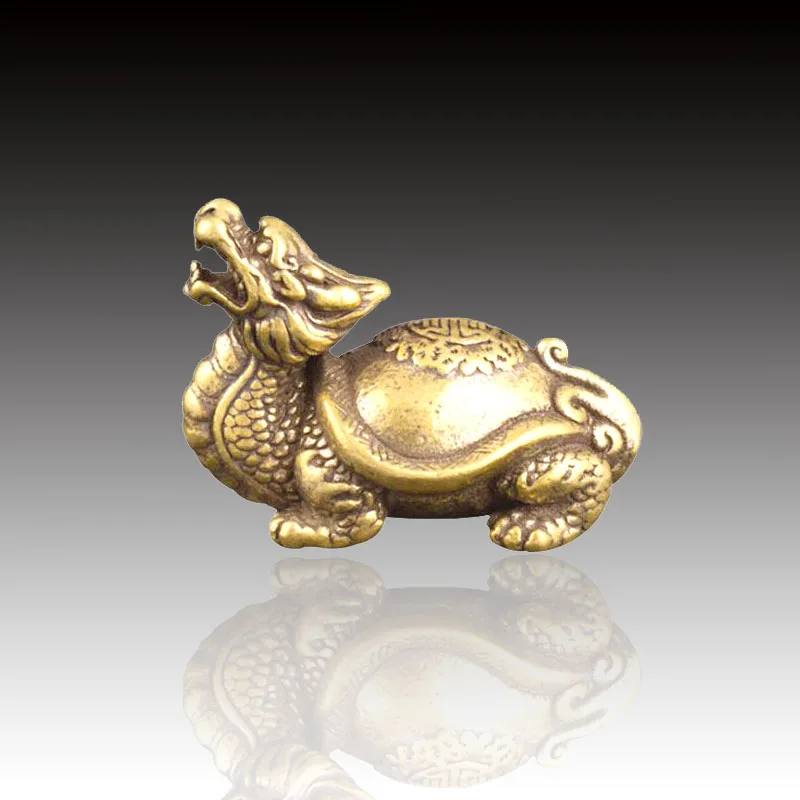 

Brass Dragon Tortoise Keyring Pendant Ornaments Decor Mascot Creative Crafts Pure Copper Dragon Tortoise Basalt Tortoise Evil
