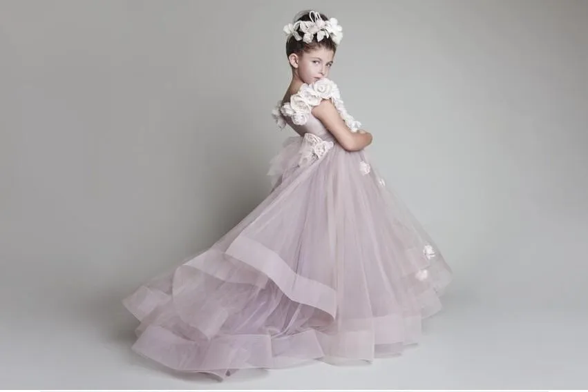 Очаровательные платья 2023 для девочек с цветами Krikor Jabotian, трапециевидные длинные платья из тюля на заказ для малышей