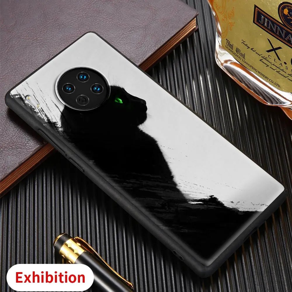 

Black Cat Shockproof Phone Case for Huawei Mate 10 20 30E Lite Pro 5G Mate 40 Pro Plus Rs Shell Silicone Fundas
