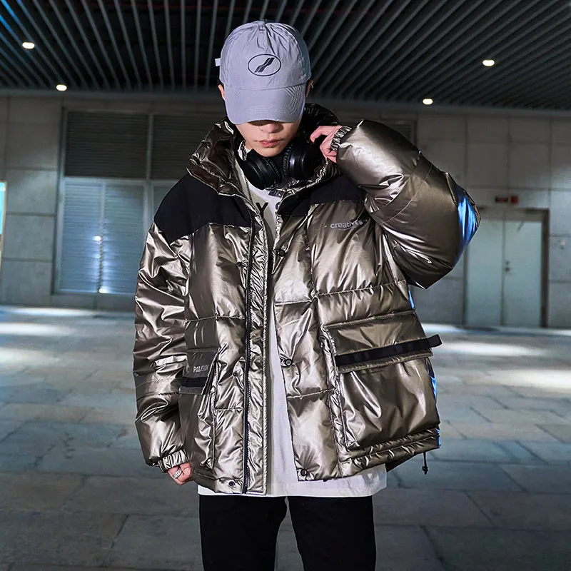 Мужской пуховик тренд красивый новый толстый Воротник Зимнее пальто Мужская