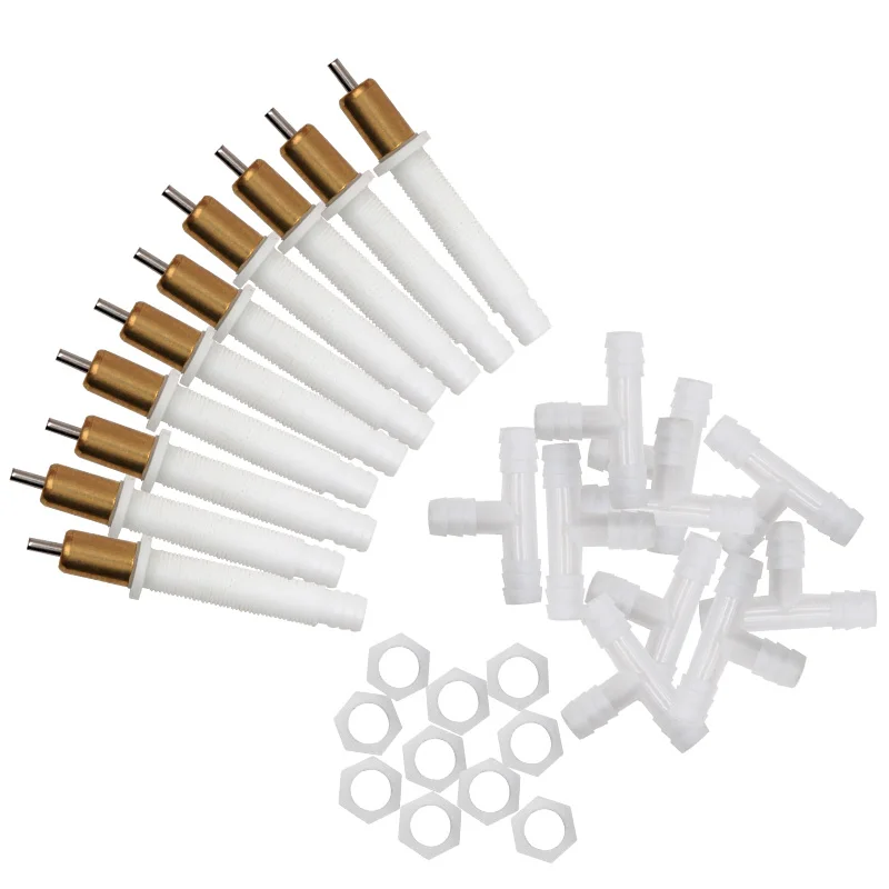 

100Pcs Rabbit Lengthened Copper Nipple Drinkers Automatic Waterers Farm Rodent Feeding Equipment Drinking Fountain