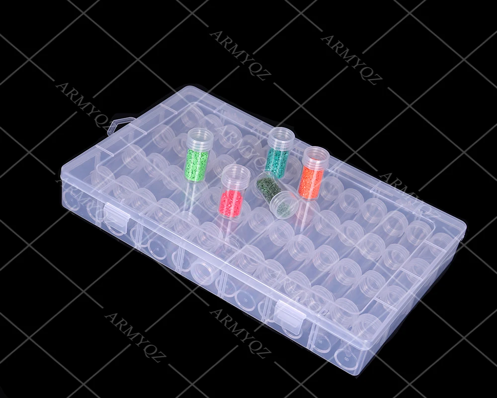

52 Slot Plastic Bottles Container Storage Box Diamond Painting Accessories Diamant Painting Holder Daimond Painting Box Tool