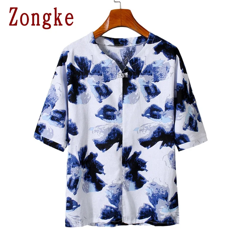 

Zongke Chinese Style Vintage T Shirt For Men Clothing T-Shirt Men Harajuku T Shirts For Men Japanese Streetwear Hip Hop 5XL 2021