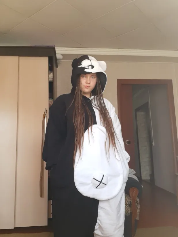 Кигуруми хорошее качество для взрослых медведь Монокума Shark цельные пижамы