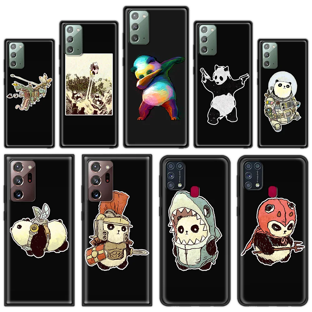 

Silicone Coque For Samsung Galaxy Note 20 Ultra 5G 8 9 10 Plus M30s M31 M51 M11 M01 Case Cover Fundas Funny Panda