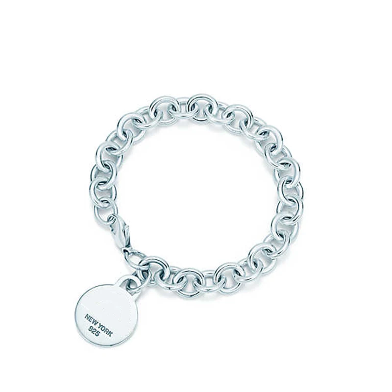 925 пробы, серебро, сердце, ключ, цвет, всплеск, сердце, тег, круг, стальной шарик, серия, браслет, женская мода, ювелирное изделие - Окраска металла: 5