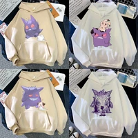 pokemon gengar hoodies women anime manga kawaii clothes cartoon harajuku hooded sweatshirts funny cotton pullover hoodie man top