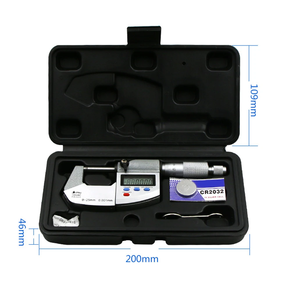 0 25 мм спиральный микрометр измерительный инструмент цифровой экран Внешний