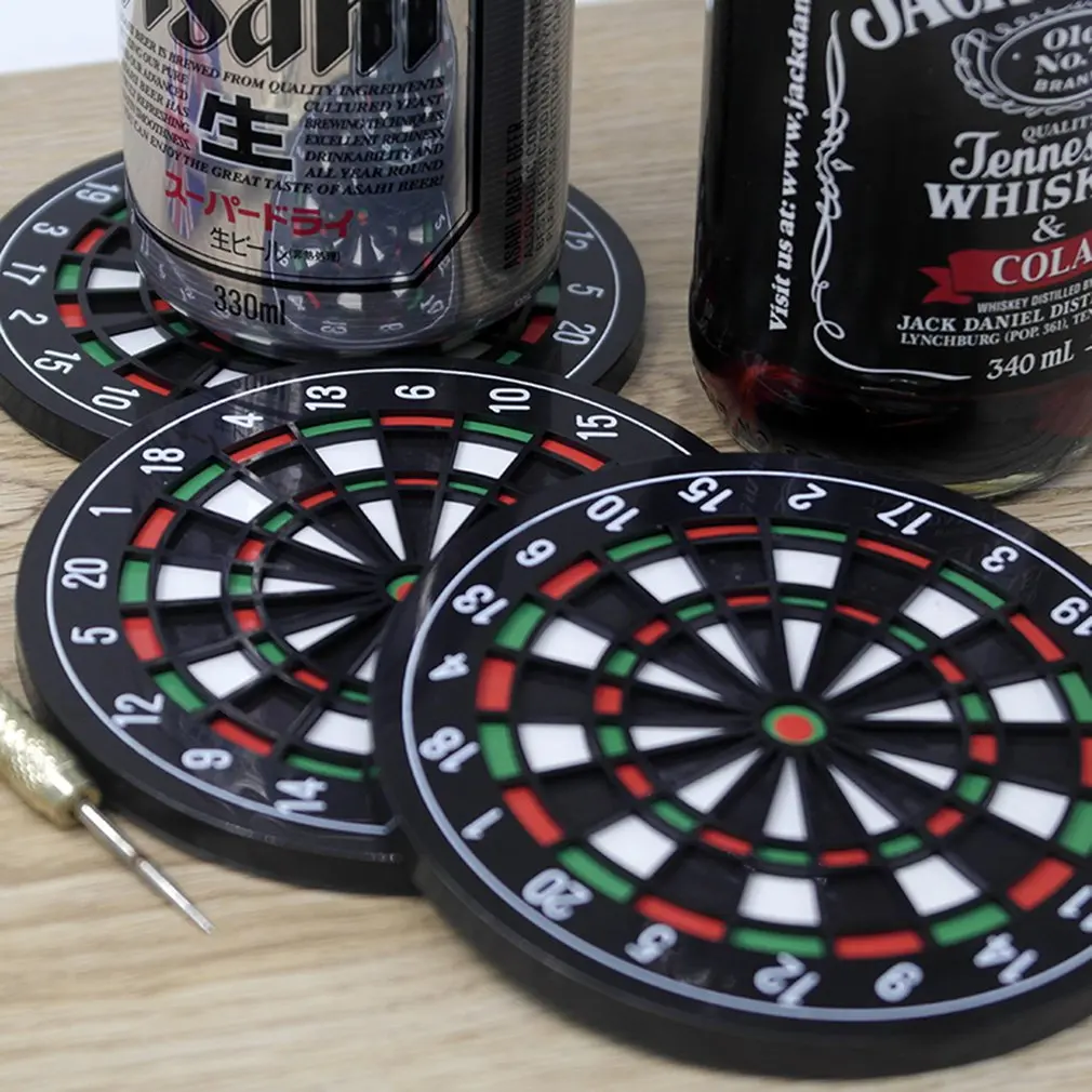 

4Pcs/Set Dart Disc Drink Coasters Table Cup Mat Insulation Pads Coffee Drink Cup Placemat Tableware Gadgets Table Decorations