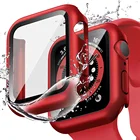 Стекло и крышка для Apple Watch, чехол 44 мм 40 мм 42 мм 38 мм, чехол для iWatch, аксессуары, бампер + защита для экрана Apple watch, серия 3 4 5 6 SE