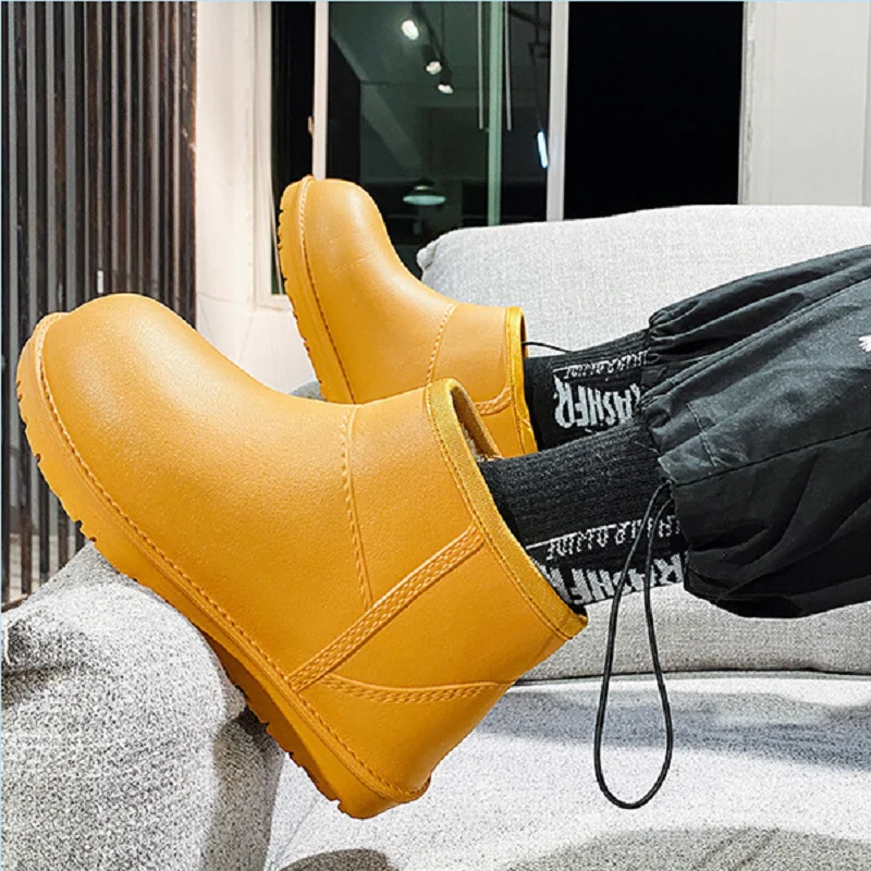 

2021 Winter New Low-top Snow Boots Plus Velvet Warm Bread Shoes Casual All-match Men's Non-slip Flat Boots Men's Snow Boots