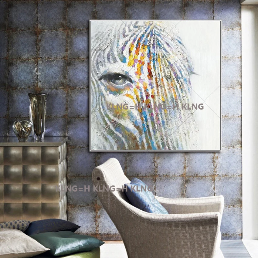 

Horses Abstract Oil Painting Wall Art Home Decor Picture Modern Colorful zebra Oil Painting On Canvas Handpainted No Framed