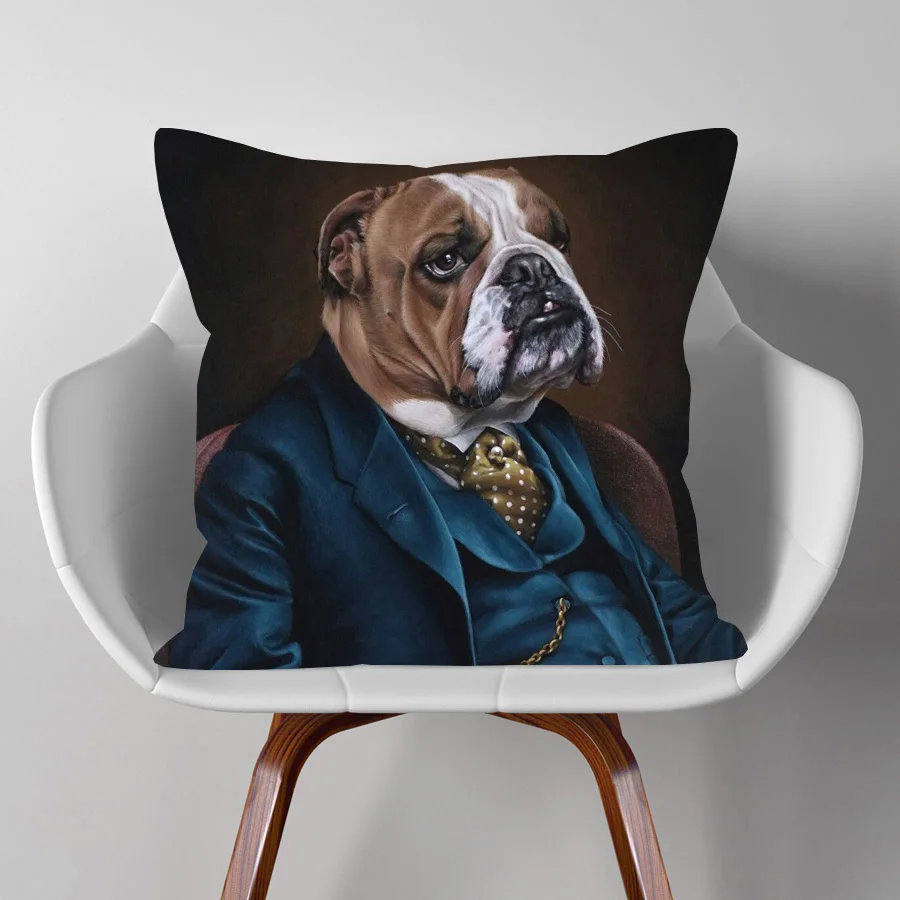 Картина маслом с изображением животных портреты наволочка собака олень Тигр