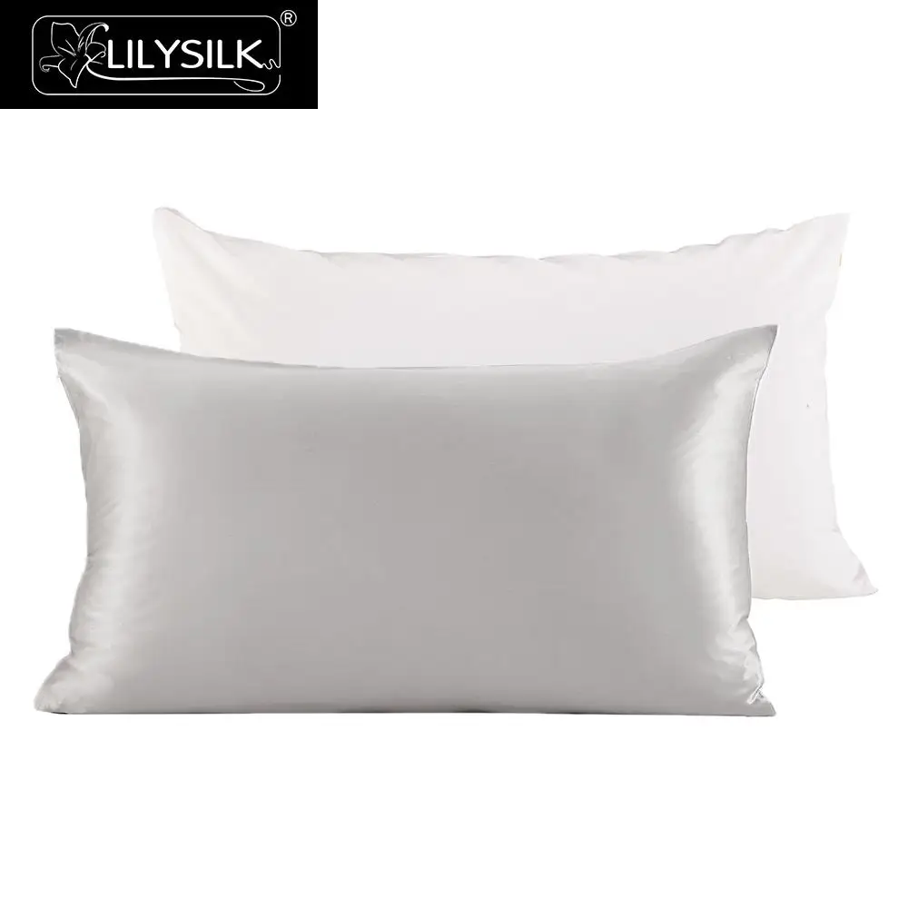 Silvergray LilySilk наволочка шелк с хлопком для волос чистый натуральный роскошный скрытая молния Terse Mulberry 30x40 см Silvergray распродажа - Цвет: Silvergray