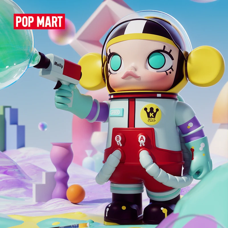 

_ POP MART MEGA коллекция 400% космический Маленький художник Молли Милая экшн кавайная аниме милая художественная игрушка фигурка подарок на день ...