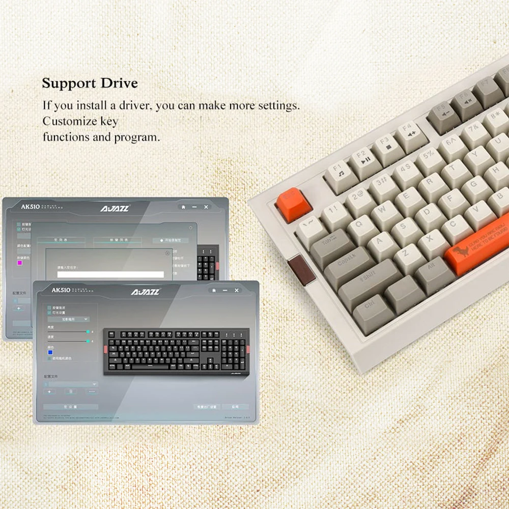 Ajazz 104 Keys Mechanical Keyboard Retro Gaming Keyboard RGB Backlight Wired PC Keyboard Two-color PBT Ball Key Cap Ergonomic PC