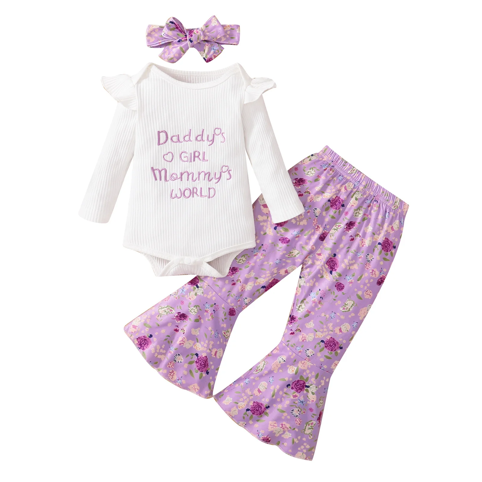 

Комбинезон для новорожденных, с длинным рукавом, круглым вырезом и Вышивкой Букв