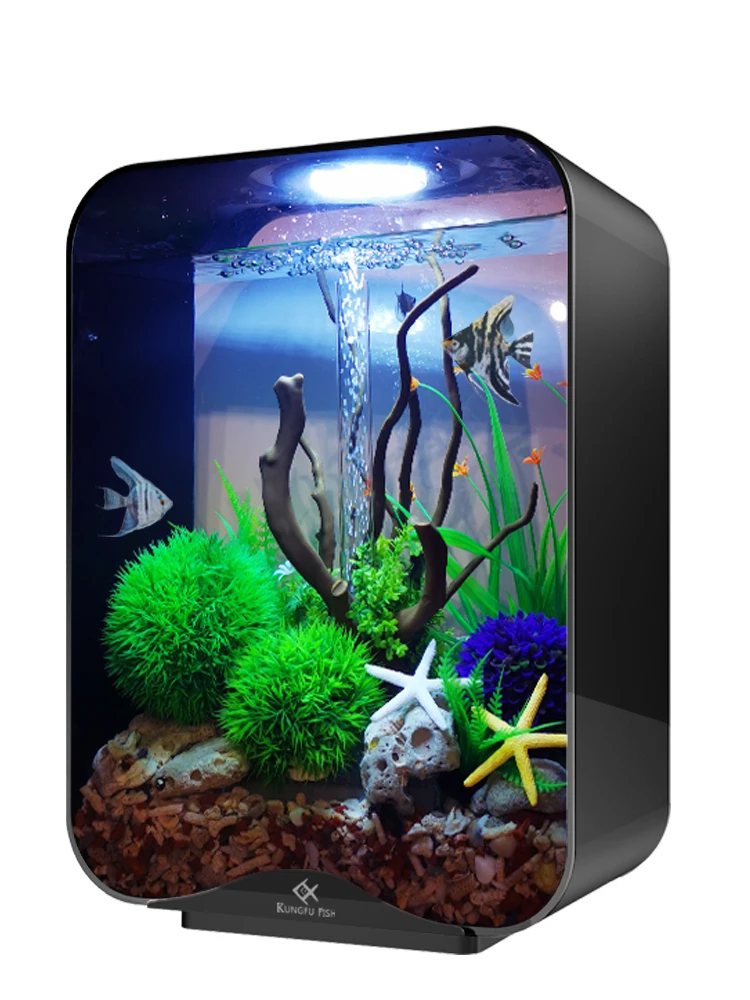 

Acrylic Creative Transparent Ecological Fish Tank Desktop Living Room Mini Aquarium