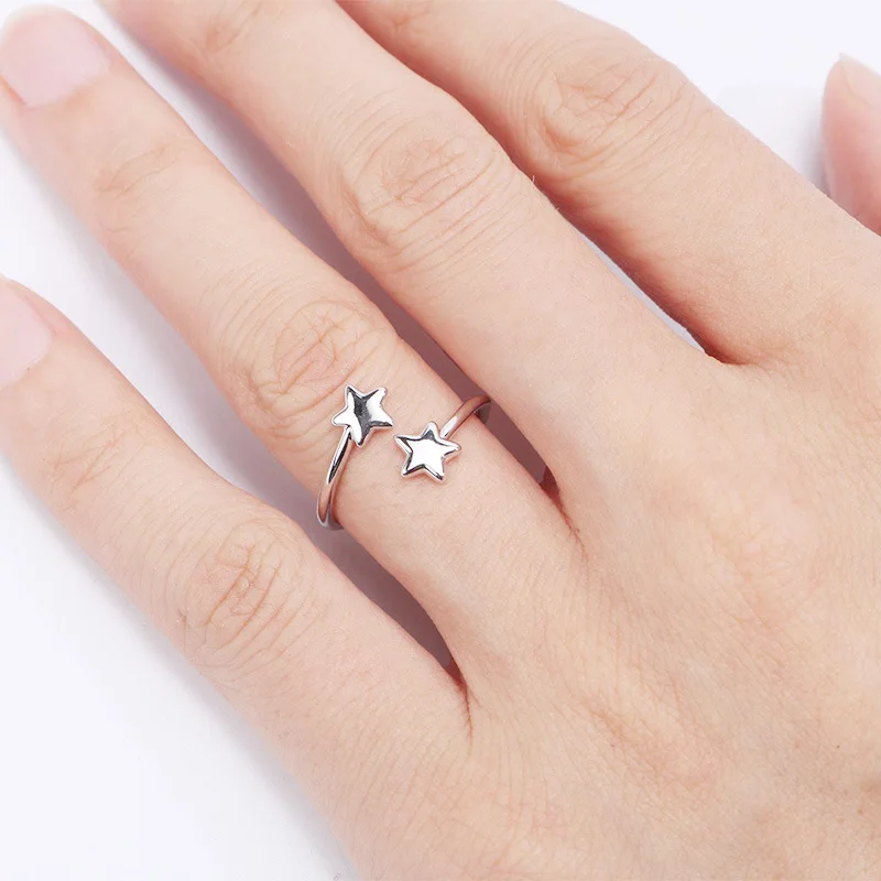 

Silver Color Hollowed Heart Shape Open Ring Design Cute Adjustable Love Crow Jewelry For Women Young Girl Child Gifts Jewelry