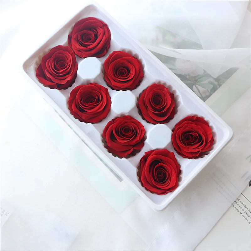 8pcs/box Artificial Flowers Rose 4-5CM Preserved Eternal Roses Box Newyear Valentine's Gifts Forever Everlasting Level A | Дом и сад