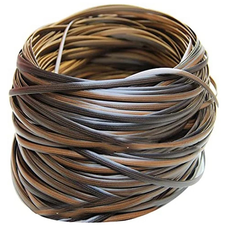 

Coffee Gradient Flat Synthetic Rattan Weaving Material Plastic Rattan For Knit And Repair Chair Table Storage Basket