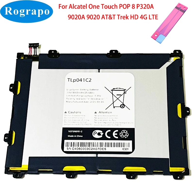 

Аккумулятор TLp041C2 TLp041CC для планшетов Alcatel One Touch POP 8 P320A P321 P320 P320XT AT&T Trek HD 4G LTE, 4060 мАч