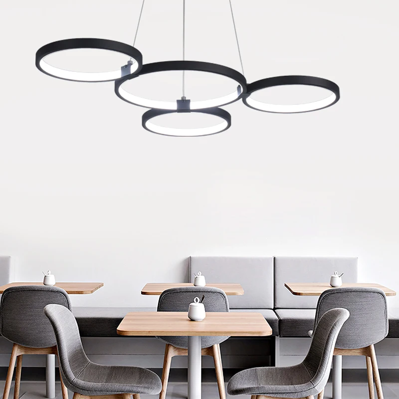 NEO Gleam Minimalismo Negro/Blanco Moderno Llevado Lámpara Colgante Para El Comedor Cocina Bar Salón Deco Chandelier Fixture