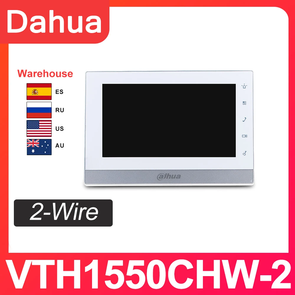 

dahua video intercom ip Original VTH1550CHW-2 Indoor Monitor 7-inch 800*480 H.264 Resilution Touch Screen Color SD card