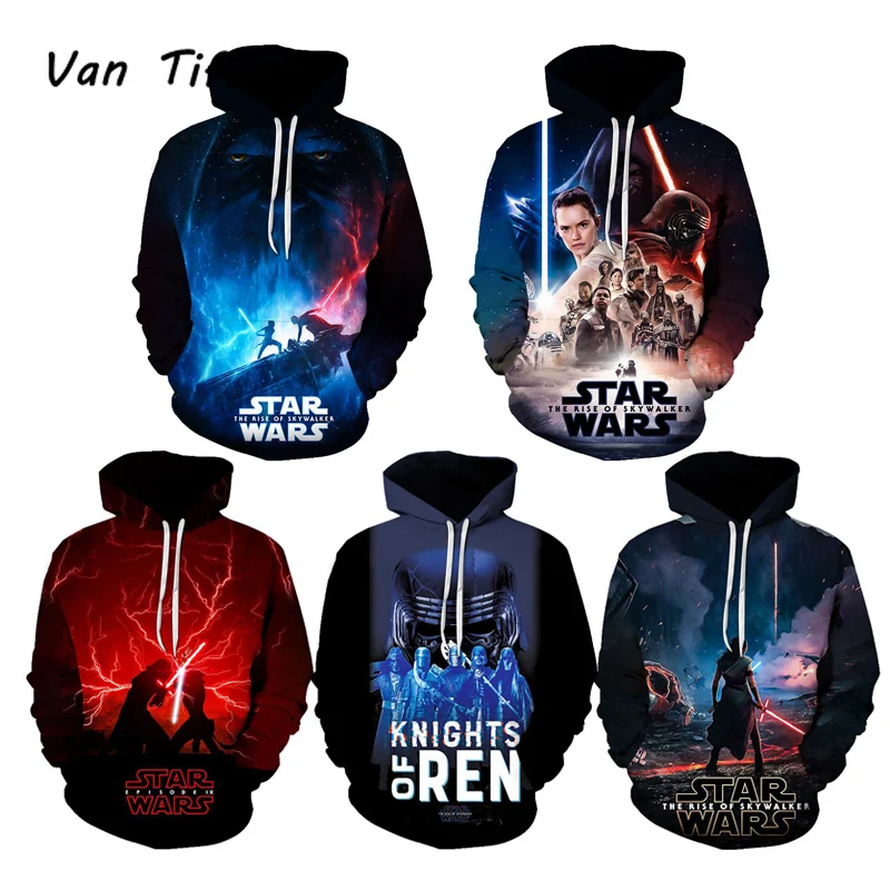 Толстовка с капюшоном Звездный 9 Skywalkers свитшоты Kylo Ren толстовки Rey костюмы для