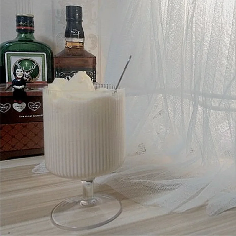 280 мл Европейский стиль Ins Вертикальная полосатая десертная чашка бар десерт