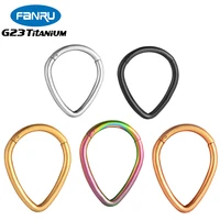 f136 titanium piercing nose ring 16g daith teardrop septum hinged clicker helix cartilage tragus ear ring body piercing jewelry