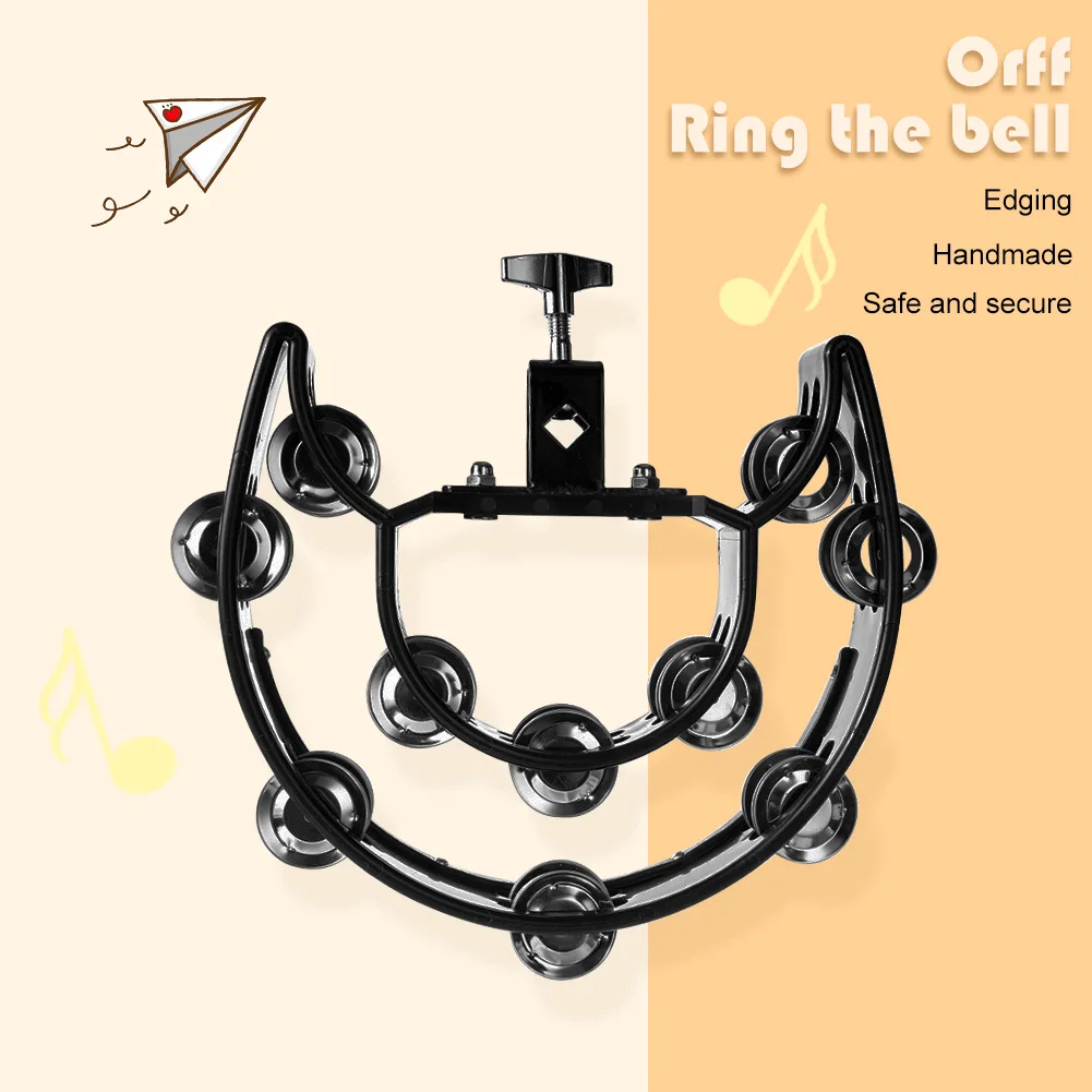 

Plastic Handheld Tambourine Metal Bell Jingles Percussion Musical Enjoyable Instrument Supplies for KTV Party Game Toy