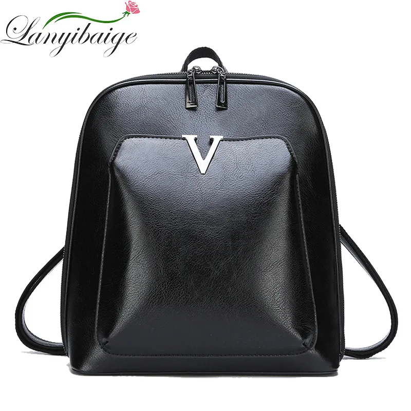 2022 Women Vintage Backpack Leather Luxurious Large Capacity School Bag For Girls Leisure Shoulder Bags |