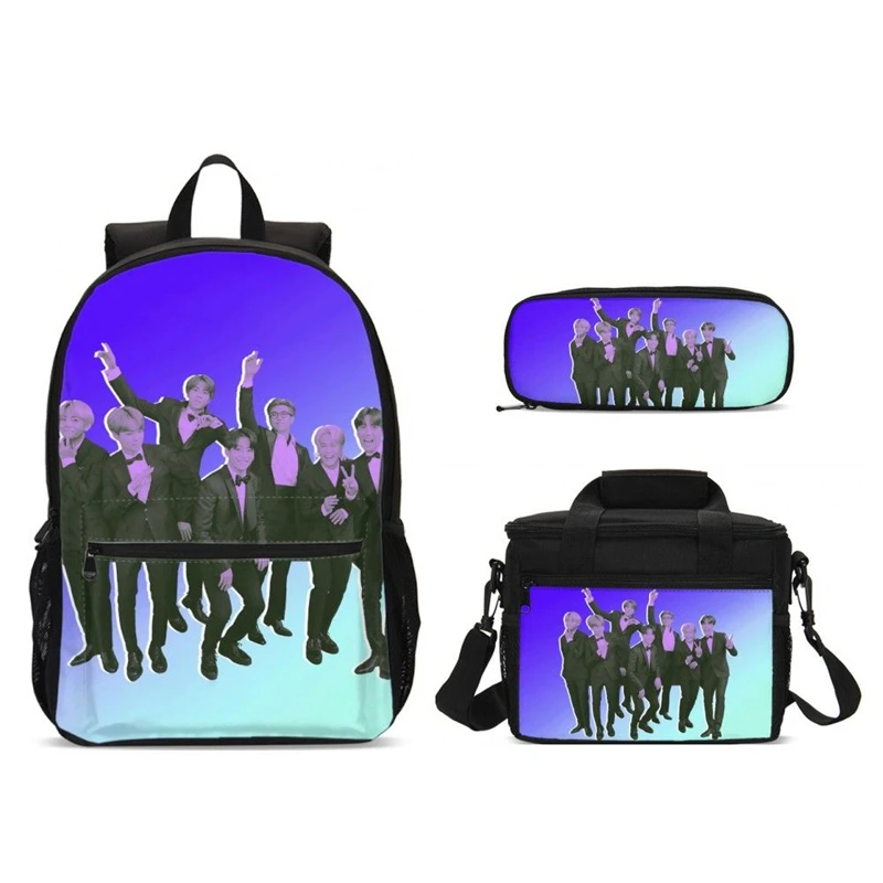 Новый Модный корейский рюкзак для девочек с принтом звезды Kpop школьная сумка