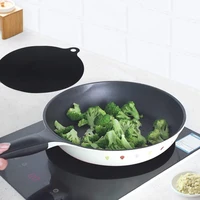 3 sizes silicone induction cooker protector mat round heat insulated pad kitchen protective heat insulation black hot pot mat
