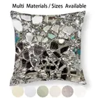 Изображение взрыва сверкающего серебряного блеска, стеклянная и зеркальная наволочка для подушки, наволочка из хлопка и льна, сверкающая наволочка