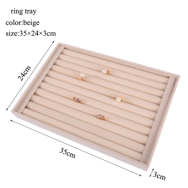 

Бежевый ювелирных изделий, органайзер, хранилище, сумочка, коробка часы колье с держателем кольца серьги-подвески для женщин Стенд серии бархатные лоток для ювелирных изделий