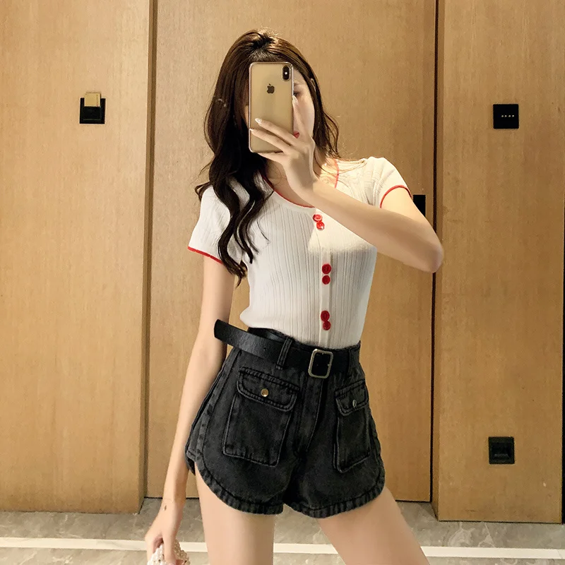 2020 Новый корейский стиль комбинезон широкие брюки джинсы для женщин микро ла