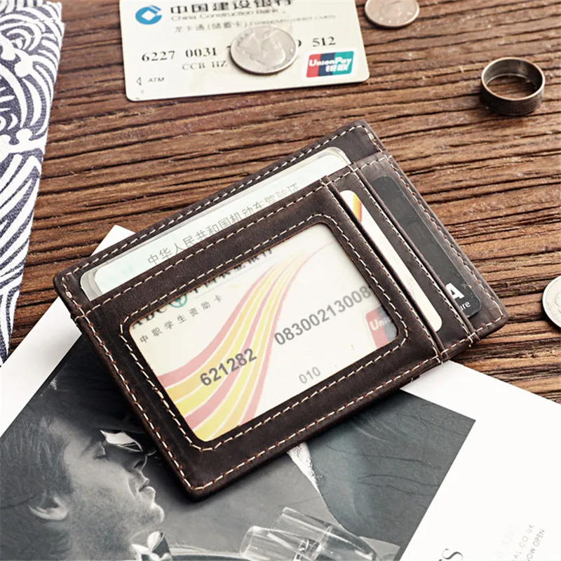 Мужской кошелек из натуральной кожи короткий Многофункциональный