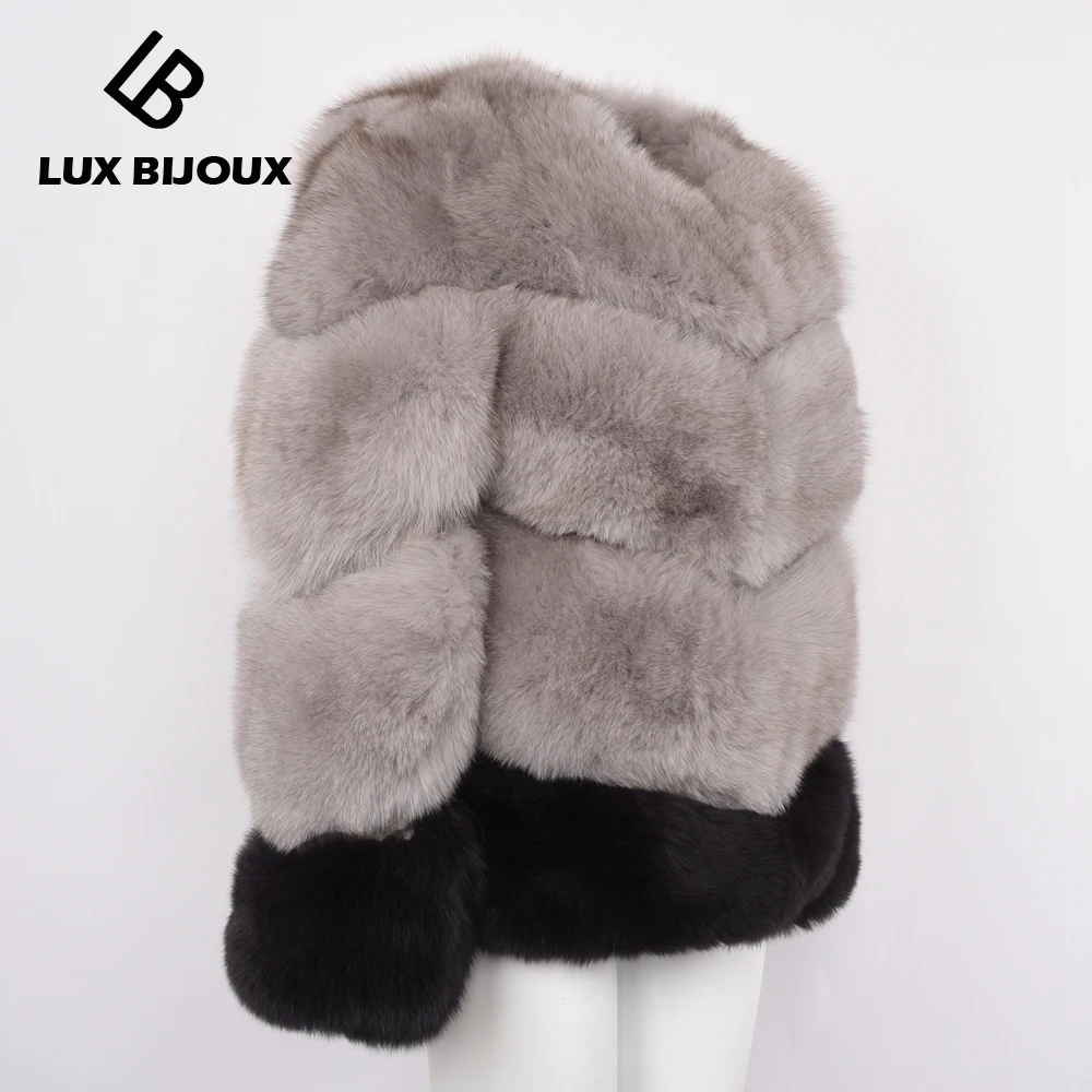 

38 Colors Women's Genuine Fox Fur Coat Multiple Color Customized Mixed Real Natural Fur Winter Thick Warm Fur High Quality S7372