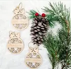 Персонализированные Рождественские елочные шары с логотипом на заказ, деревянные шары с орнаментом, лазерная вырезка имени или логотипа на Рождество