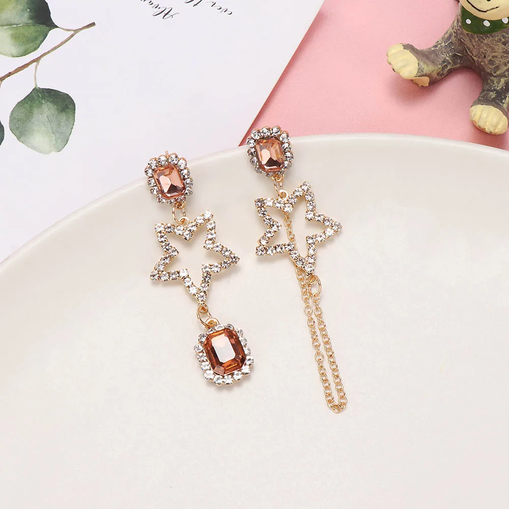 Корейский простой темперамент винтажный кристалл кулон пятиконечная звезда