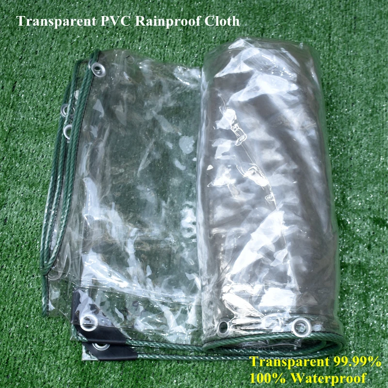 0.3mm Transparent PVC Rainproof Cloth Tarpaulin Pet House Cover Succulent Plant Keep Warm Window Waterproof 100% Cloth Custom