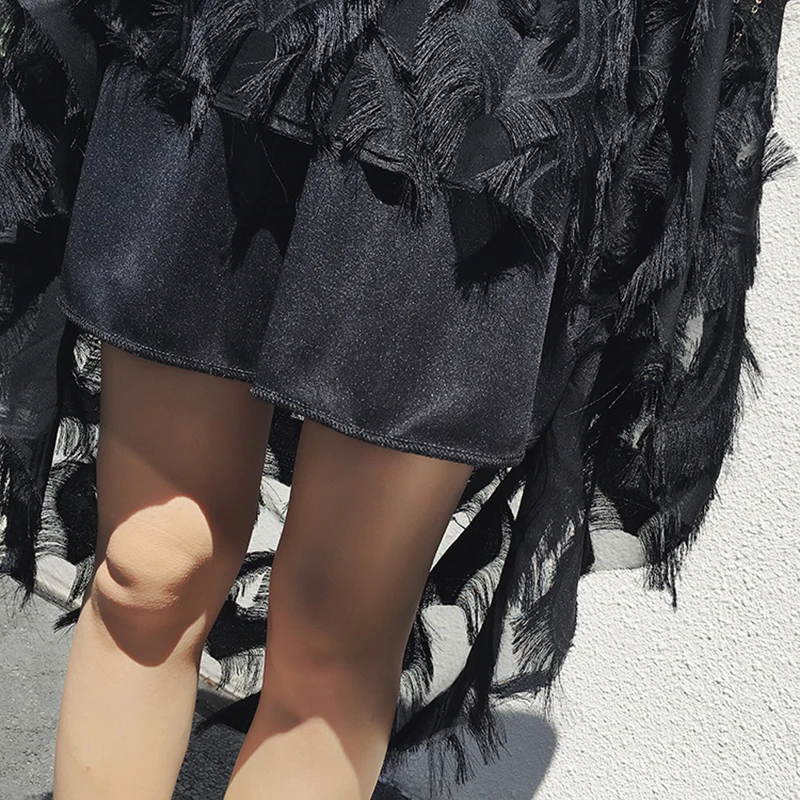 

2021 Skirts Women Summer Breathable Womens All-match Simple A-Line Female Trendy Sweet Tassel Ankle-Length Elegant Pink Skirt